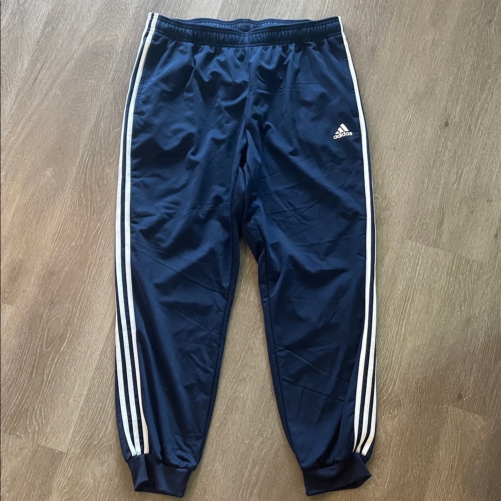 NWT Men’s Adidas Navy Blue and White Joggers XL